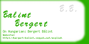 balint bergert business card